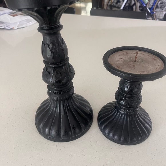 Macy’s black set of two candle holders - Picture 2 of 5